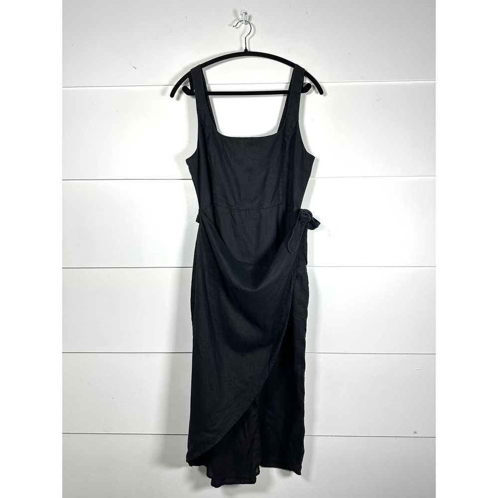 Wilfred Black Midi Wrap Dress